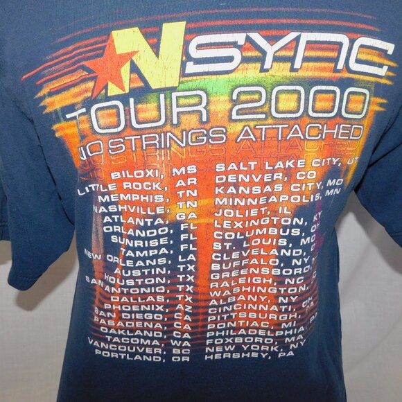 VTG 2000 NSYNC No Strings Attached Tour Unisex  M T Shirt Blue *READ Winterland - Picture 9 of 9